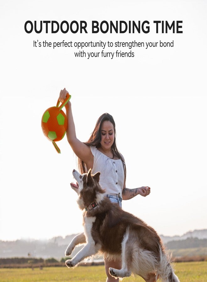 أوول فور بوز كرة كلاب مطورة من ALL FOR PAWS بمقابض، لعبة متينة للكلاب مع صفارة، لعبة شد الحبل التفاعلية للكلاب المتوسطة والكبيرة، 15.7 × 7.9 × 7.9 بوصة - Image 4