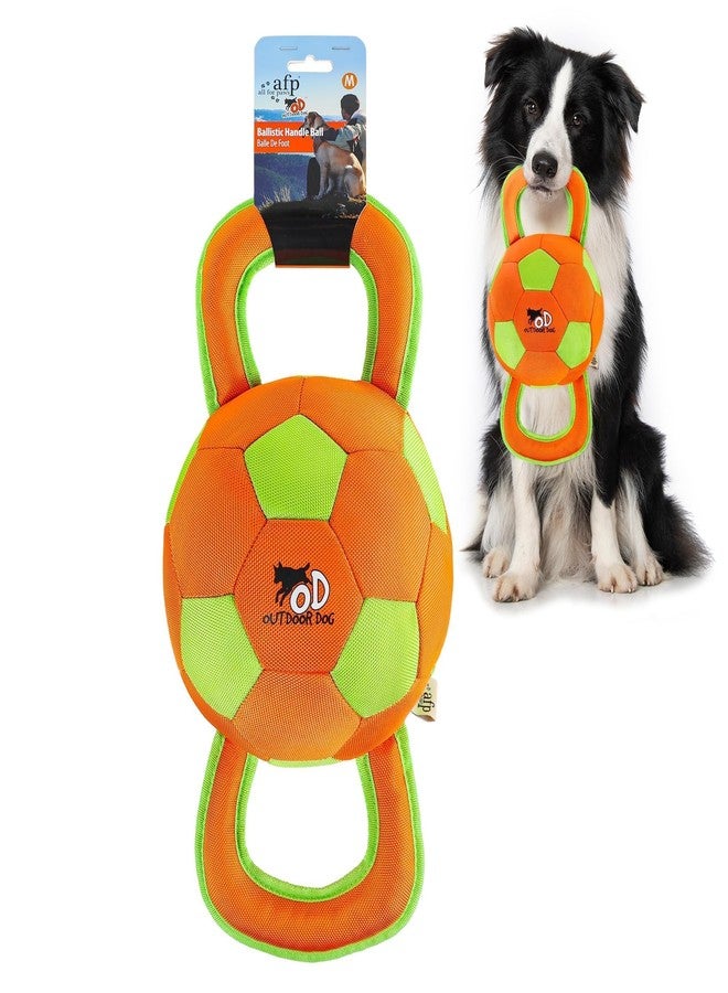 أوول فور بوز كرة كلاب مطورة من ALL FOR PAWS بمقابض، لعبة متينة للكلاب مع صفارة، لعبة شد الحبل التفاعلية للكلاب المتوسطة والكبيرة، 15.7 × 7.9 × 7.9 بوصة - Image 1