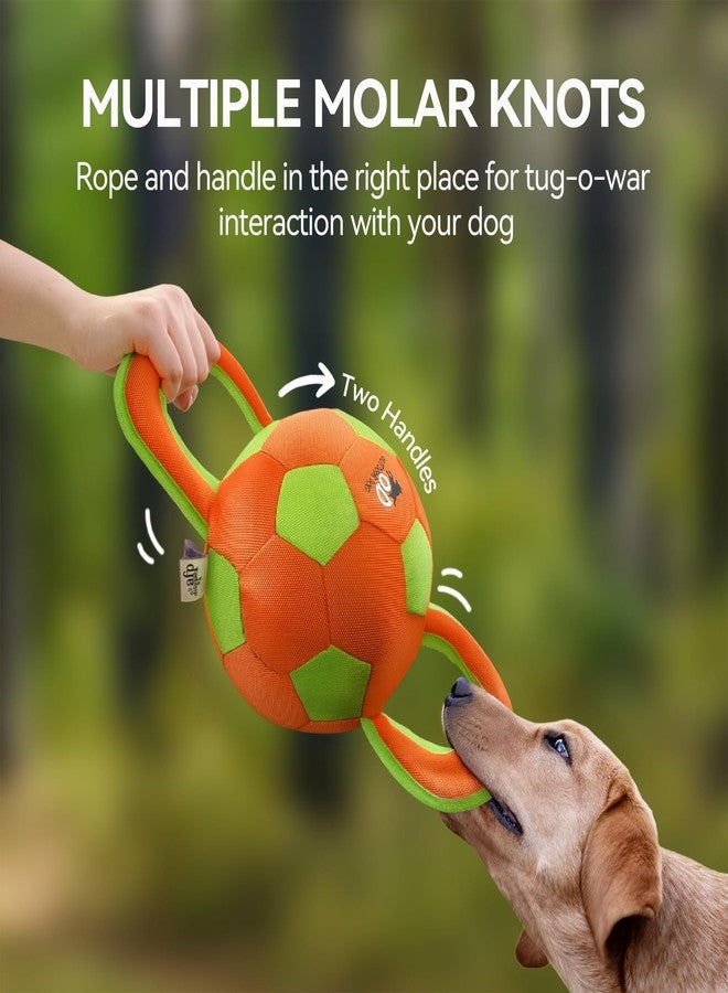 أوول فور بوز كرة كلاب مطورة من ALL FOR PAWS بمقابض، لعبة متينة للكلاب مع صفارة، لعبة شد الحبل التفاعلية للكلاب المتوسطة والكبيرة، 15.7 × 7.9 × 7.9 بوصة - Image 2