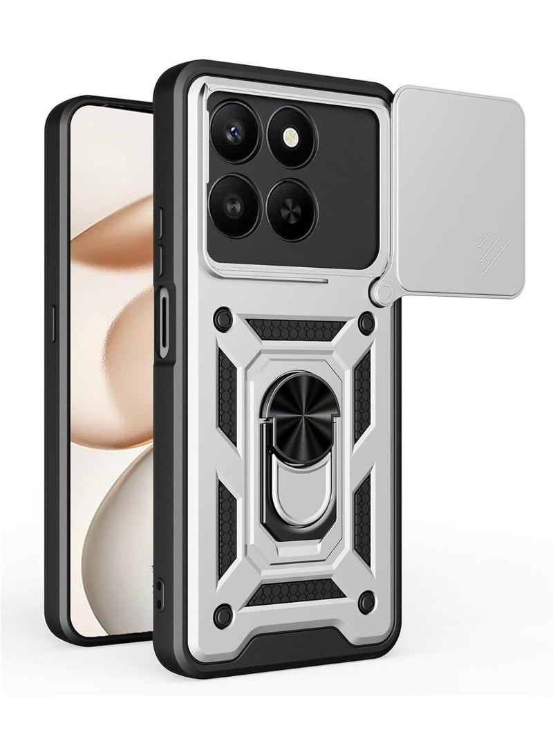 جراب honor x7d كام شيلد مقاوم للصدمات والخدوش حماية كاملة بتصميم جذاب مع غطاء للكاميرا وحلقة معدنية متعدد الوظائف لهاتف هونر اكس 7 دي (honor x7d cover)