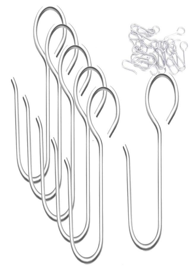 Kuasting Metal Curtain Track Hooks, 80 Pieces, Stainless Steel S Hooks for Window, Shower, Door Curtains - Image 1