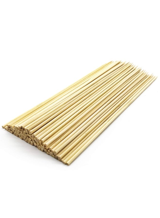 Bamboo Skewers 12Inch | (More Sizes: 6”/10”/12”) | Thick Sturdy Φ=0.16inch (4mm)-100pcs | Natural Bamboo Sticks | Wooden Skewers - Image 4