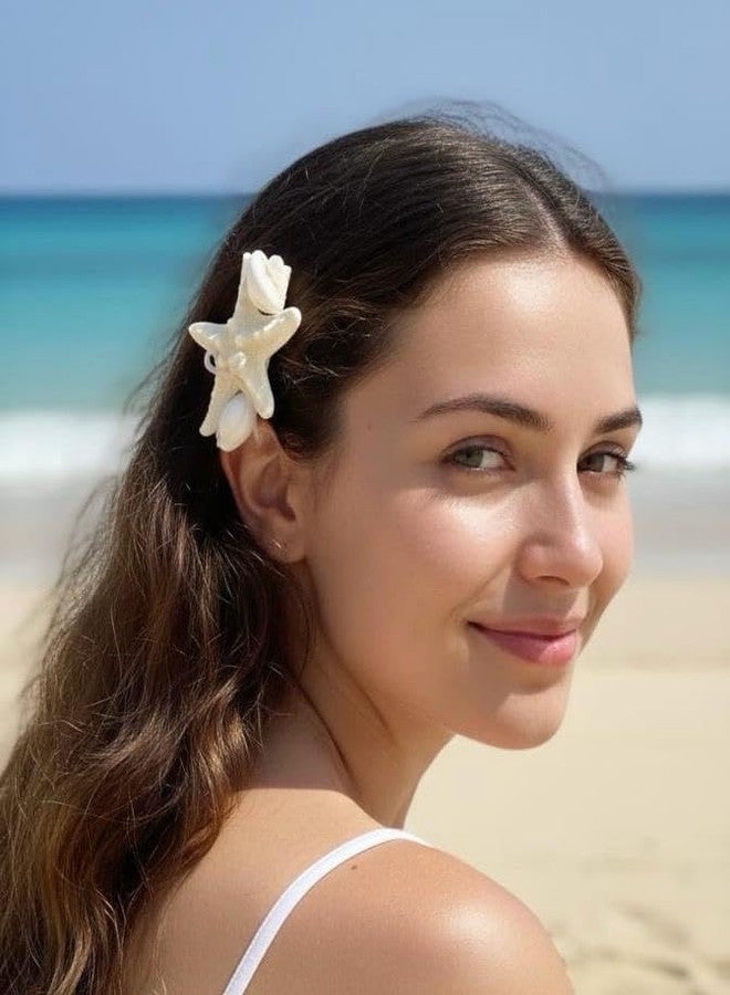 Radhya Accessories Embellished Shell s for Girls Women Bow for Girls Viral Trending Beach Hair Clips Acrylic Hair Clips Korean Hair Accessories Gift for Girls (Pack of 2) (Design 4) - Image 2