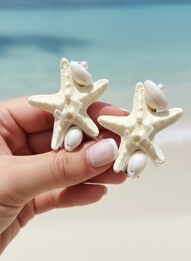 Radhya Accessories Embellished Shell s for Girls Women Bow for Girls Viral Trending Beach Hair Clips Acrylic Hair Clips Korean Hair Accessories Gift for Girls (Pack of 2) (Design 4) - Image 1