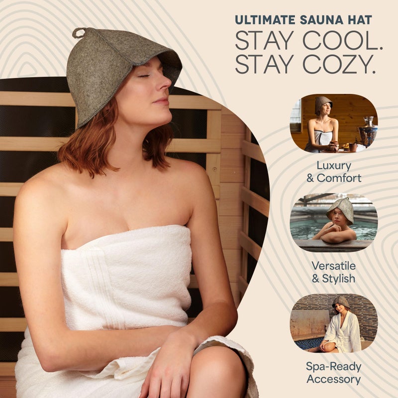 LifePro Wool Sauna Hat - Traditional Russian Banya Hat for Men and Women, Indoor and Infrared Sauna Accessories, Protects from Overheating & Hair Damage, Felt Wool Cap - Image 3