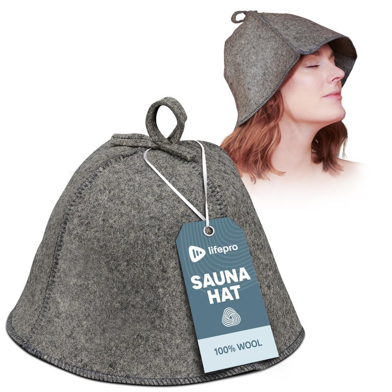 LifePro Wool Sauna Hat - Traditional Russian Banya Hat for Men and Women, Indoor and Infrared Sauna Accessories, Protects from Overheating & Hair Damage, Felt Wool Cap - Image 1