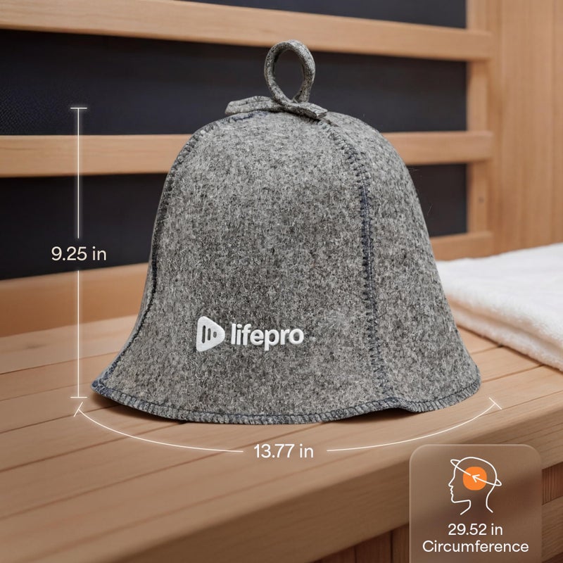 LifePro Wool Sauna Hat - Traditional Russian Banya Hat for Men and Women, Indoor and Infrared Sauna Accessories, Protects from Overheating & Hair Damage, Felt Wool Cap - Image 2