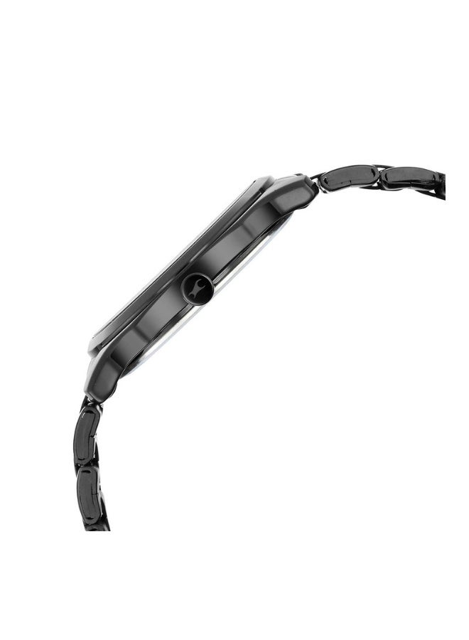 fastrack ساعة ستانرز 4.0 التناظرية ذات القرص الأسود بحزام من الفولاذ المقاوم للصدأ للرجال – حركة كوارتز، علبة دائرية 46.5 مم، حزام فولاذي أسود - Image 2