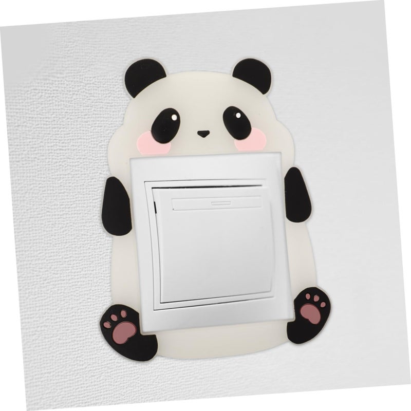 Milisten Cute Panda Light Switch Decal Removable Wall Socket Sticker For Bedroom Living Room Kitchen Decoration - Image 4