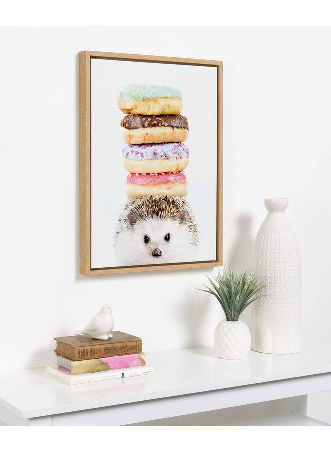 DesignOvation Sylvie Hedgehog Donuts Framed Canvas Wall Art By Amy Peterson 18X24 Natural Cute Baby Animal Portrait For Living Room Bedroom Or Nursery - Image 5