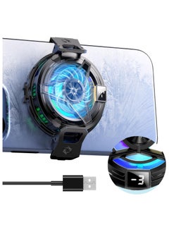 Phone Cooler for Gaming Phone Fan Magnetic Phone Cooler, LED Display Shows Temperature with Magnetic Stickers for Gaming Live Streaming Phone Cooler compatible with iPhone Android 4.5 to 7 in