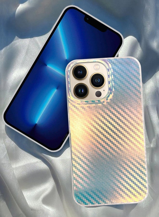 CATANES iPhone 13 Pro Holographic Abstract Art Case Cover Gradient Rainbow Color Effect Aesthetic Painting Geometric Pattern Back Cover  - Image 1