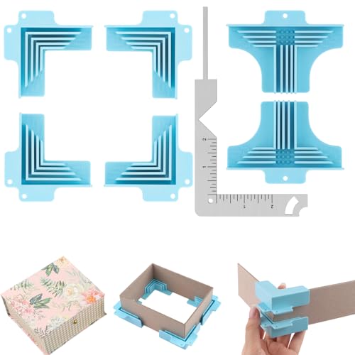 CYFUN DESIGN 7PACK Corner Guides for Chipboard Boxeswith 5in1 Book Cover Guide Metal Bookbinding Cover Tool for Box MakingCartonnage Corner Holding Tool for Gluing Papers for 1mm15mm2mm and 3mm Thicknesses - Image 1