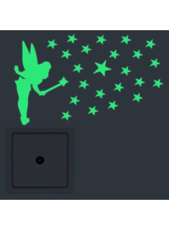 Voberry New Switch Cartoon Diy Wall Sticker Light Fluorescent Decoration Your Room Green 13X8cm - Image 2