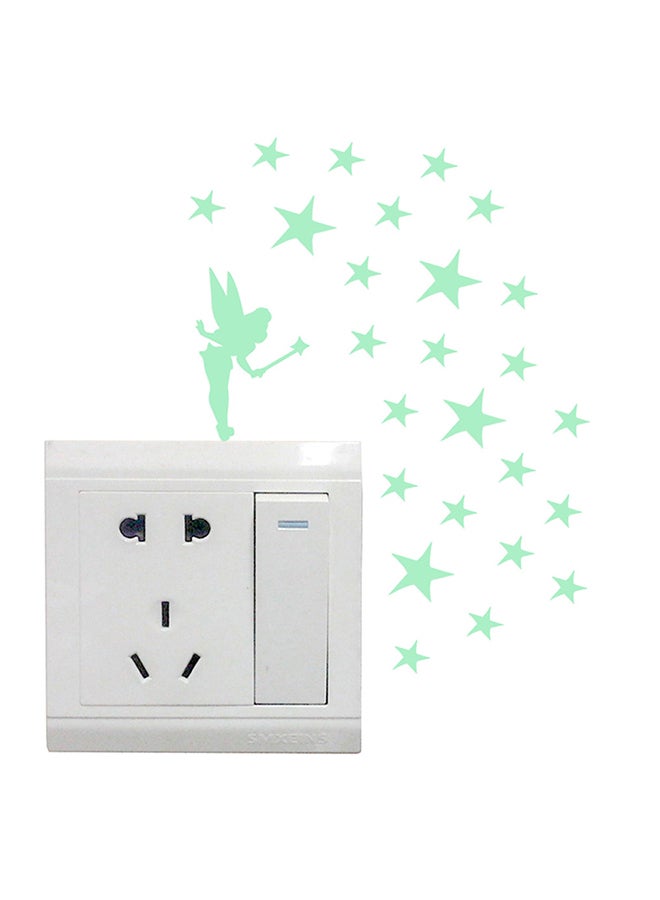 Voberry New Switch Cartoon Diy Wall Sticker Light Fluorescent Decoration Your Room Green 13X8cm - Image 1