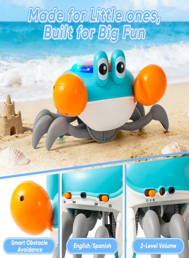 Seozio Crab Tummy Time Toys for Baby, Light-up Musical Crawling Dancing Crab Toy, Early Educational Tummy Time Baby Toys for 6-12 Months Toddlers Kids Newborn Birthday Gift.(Blue) - Image 5