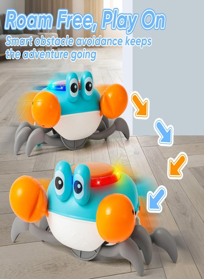 Seozio Crab Tummy Time Toys for Baby, Light-up Musical Crawling Dancing Crab Toy, Early Educational Tummy Time Baby Toys for 6-12 Months Toddlers Kids Newborn Birthday Gift.(Blue) - Image 3
