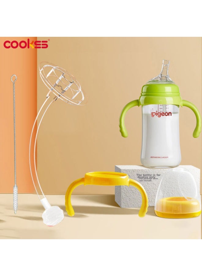 Cookss Bottle Straw Accessory, Suitable For Pigeon Bottles, Wide Neck Handle, Nipple Converter, Duck Bill, Instant Gravity Change - Image 1