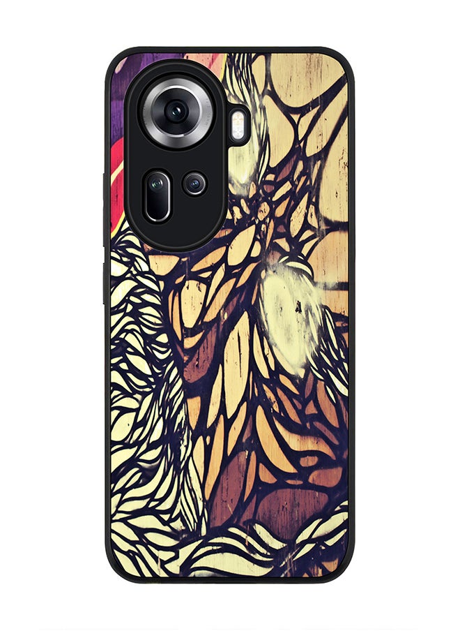 Stylizedd - Rugged Black Edge Case for Oppo Reno11, Slim fit Soft Case Flexible Rubber Edges Anti Drop TPU Gel Thin Cover -  Wise Graffitti - Image 1