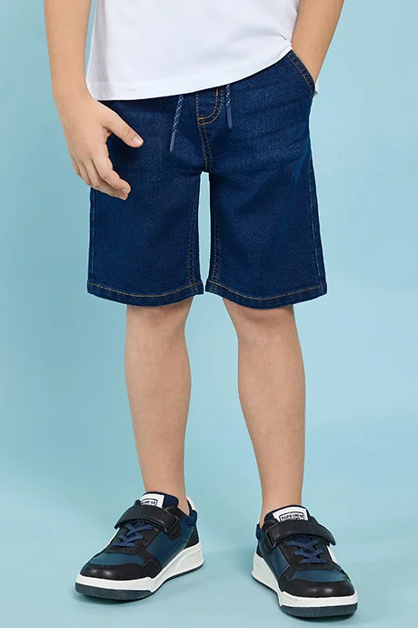 أر أند بي Washed Denim Shorts With Drawstring Waist