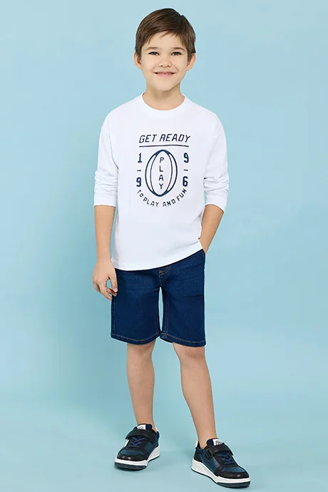 أر أند بي Washed Denim Shorts With Drawstring Waist
