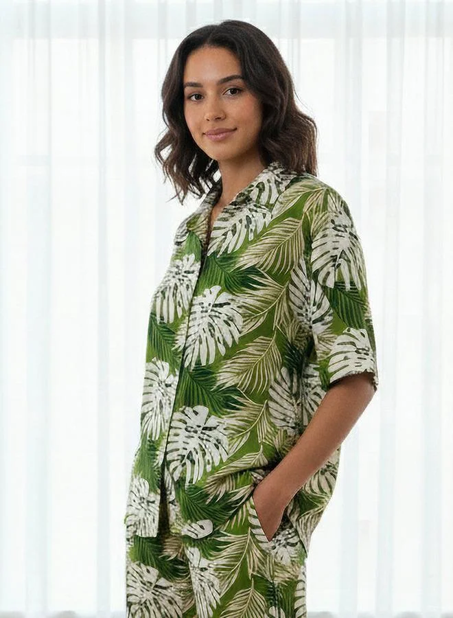 Aadaraya Aadaraya Pyjama Set Button-Down Shirt & Trousers