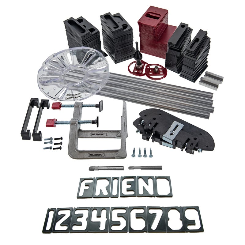 Milescraft 1212 SignPRO Sign Making Kit for Routers 25 in 15 in Horizontal Letters 166 templates 15 in 25 in Vertical Numbers 80 templates 38 in Router Bit Included Complete Kit