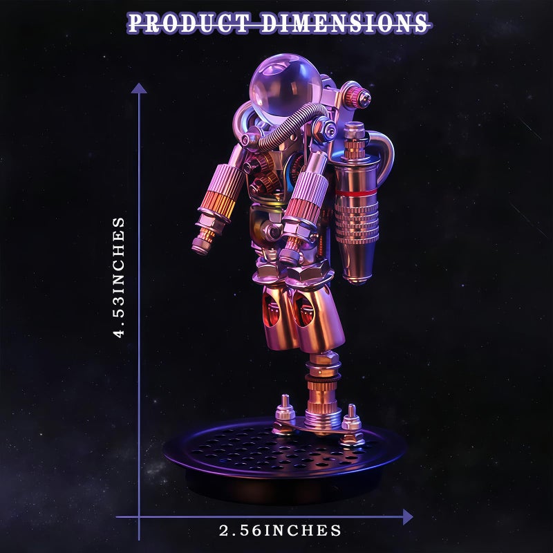 ZUNPINSPACE 3D Puzzles for Adults,Space Astronaut Building Set, 3D Metal Astronaut Puzzle DIY Assembly Crafts Desktop Decoration, 154+PCS Cool Collectible Gift for Adults - Image 2
