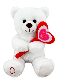 Party Magic Bear with Heart-shaped Stick White 23cm  - Image 1