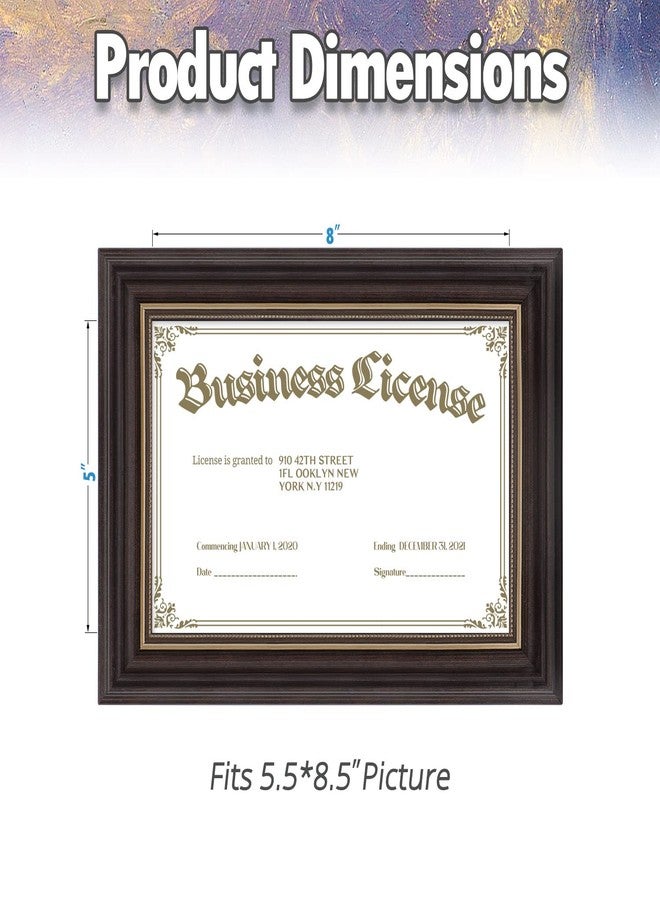 أوير إطار مستندات AUEAR، مقاس 5.5 × 8.5 بوصة، مناسب لرخصة العمل/شهادة الضرائب بمقاس 5.5 × 8.5 بوصة، حامل للطاولة وخطاف للتعليق على الحائط (بني داكن، عبوة واحدة) - Image 4