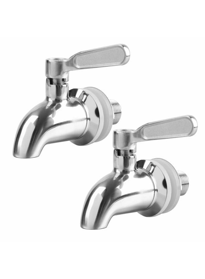 Bekith 2 Pack Beverage Dispenser Replacement Spigot, Stainless Steel Polished Finished Water Drink Dispenser Replacement Faucet - Image 1