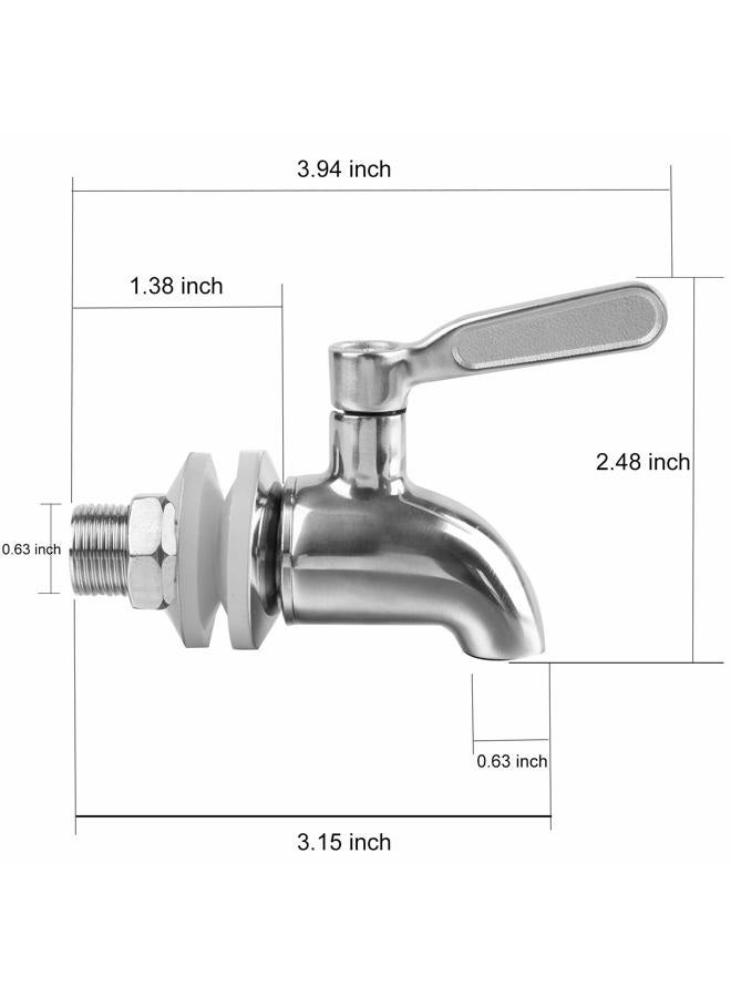 Bekith 2 Pack Beverage Dispenser Replacement Spigot, Stainless Steel Polished Finished Water Drink Dispenser Replacement Faucet - Image 2
