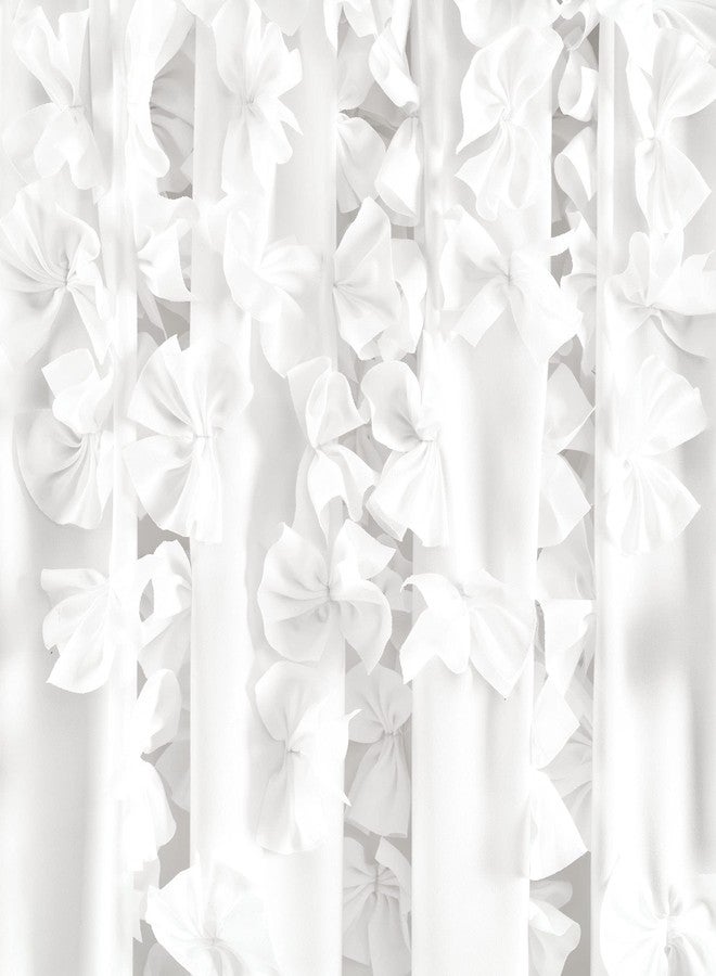 Lush Decor Riley Window Curtain Semi-Sheer Ruffled Textured Bow Window Panel for Living, Dining Room, Bedroom (Single), 54"W x 63"L, White - Image 5