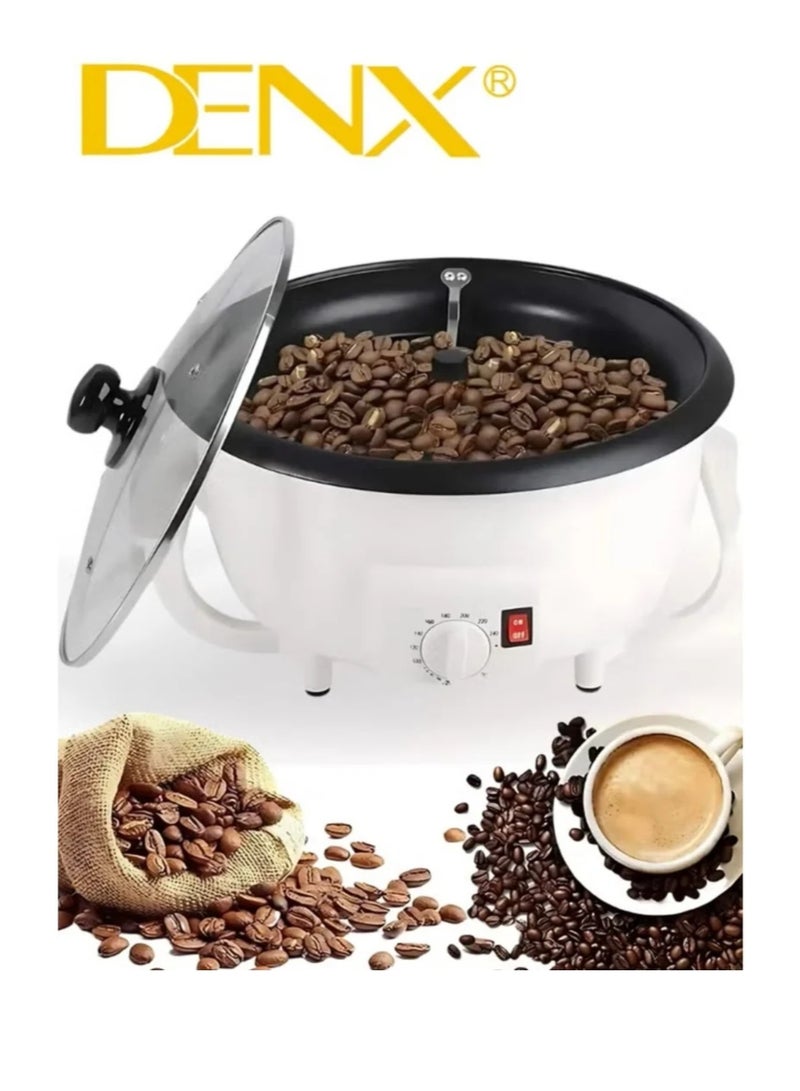 Dinex Electric coffee roaster and popcorn maker, 800W, 2L capacity, with a transparent glass lid and temperature control. Ideal for home use: roasting coffee beans, easily making popcorn and nuts. - Image 1