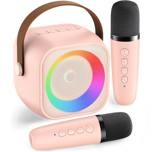 BEILIHART Karaoke Machine for Kids Adults, Mini Portable Bluetooth Karaoke Speaker with 2 Wireless Microphone and Lights, Christmas Birthday Gifts for Girls Ages 4, 5, 6, 7, 8, 9, 10, 12+ Family Home Party - Image 1