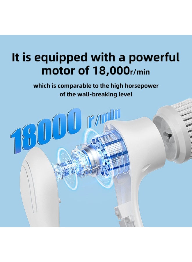 Electric Cleaning Brush Wire Ball Five Brush Head Long Handle Handheld Cleaning Kitchen Dishwasher - Image 5