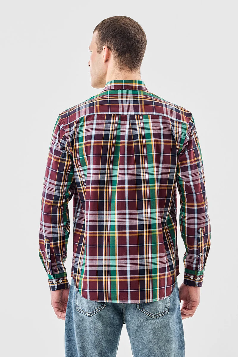 SNITCH Regular Fit 100% Cotton Plaid Shirt