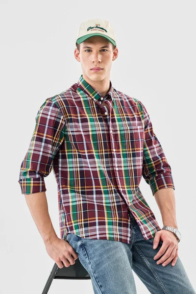 SNITCH Regular Fit 100% Cotton Plaid Shirt