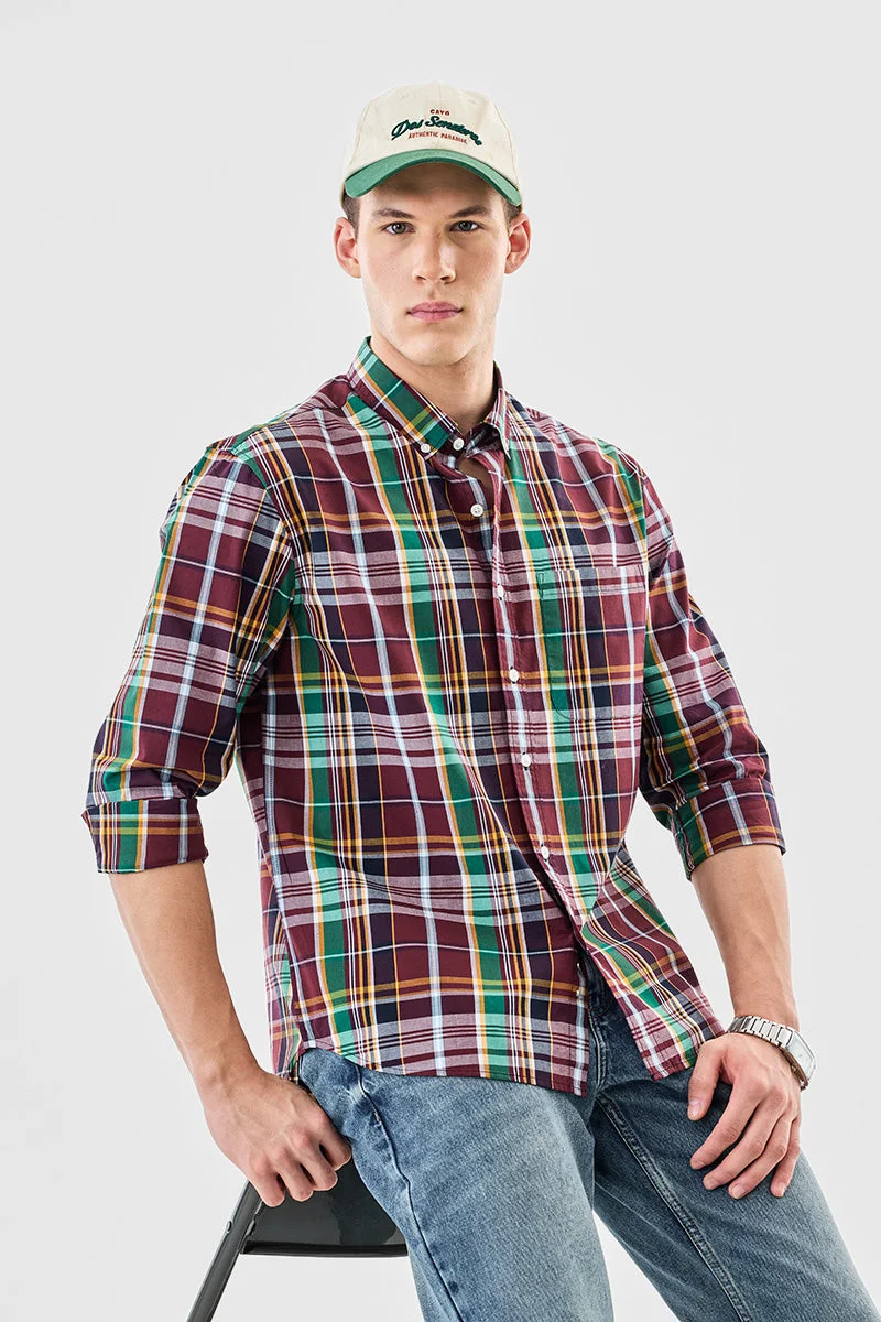SNITCH Regular Fit 100% Cotton Plaid Shirt