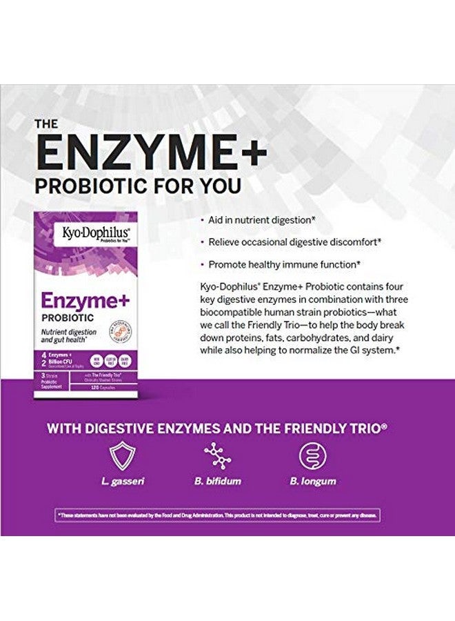 kyolic Kyo-Dophilus Probiotic Plus Enzymes, 120 Capsules - Image 5
