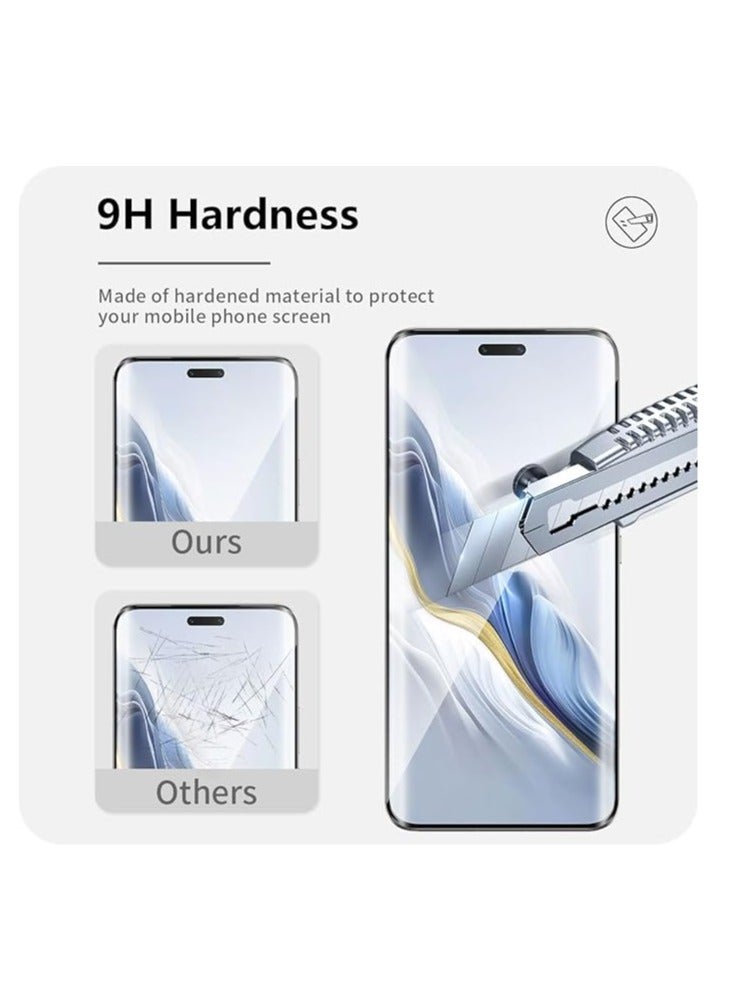 general The screen protector is compatible with Honor Magic 6 Pro, 2 pieces of 9H hardness 3D tempered glass screen protector, with 2 pieces of camera protection, scratch-resistant tempered glass - Image 3