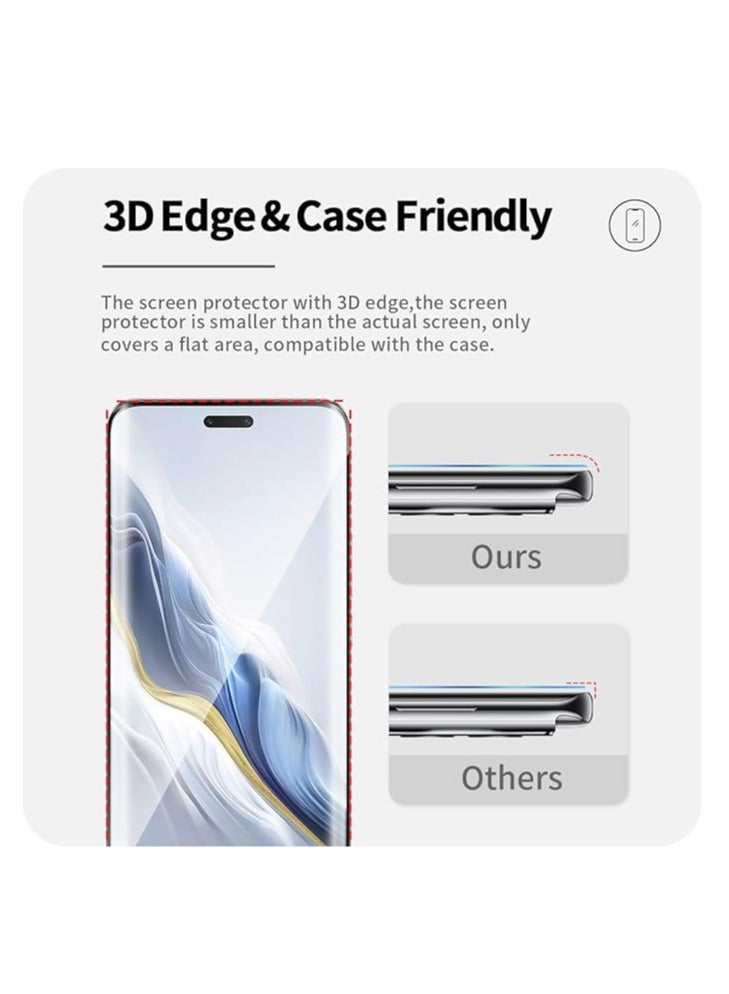 general The screen protector is compatible with Honor Magic 6 Pro, 2 pieces of 9H hardness 3D tempered glass screen protector, with 2 pieces of camera protection, scratch-resistant tempered glass - Image 4