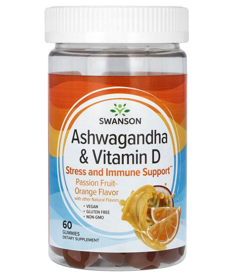 Ashwagandha & Vitamin D Passion Fruit-Orange 60 Gummies