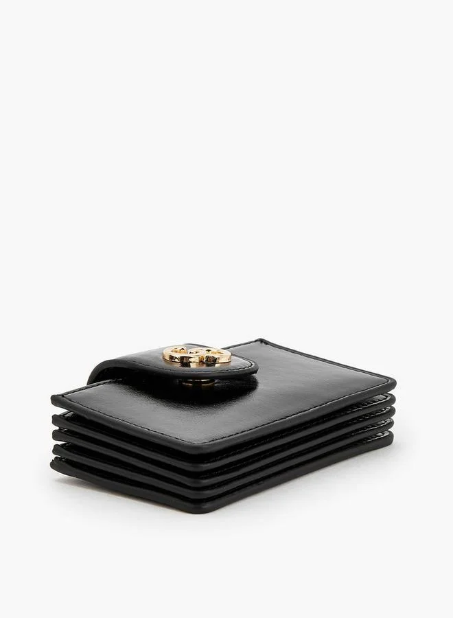 Celeste BLACK Card Holder With Metallic Accent for Women | Best Price UAE