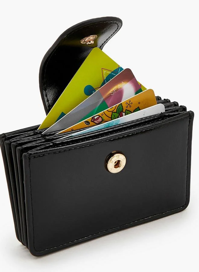 Celeste BLACK Card Holder With Metallic Accent for Women | Best Price UAE