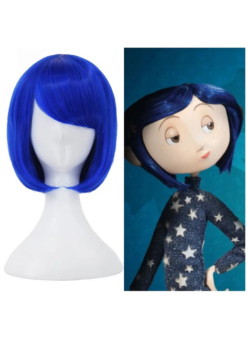 عام شعر ويليد كورالين بالشعر الجانبي والاستيل الرفيعة القصيرة من الألياف المقاومة للحرارة الزرقاء هو خيار متين لللعب بزي الأزياء. - Image 3