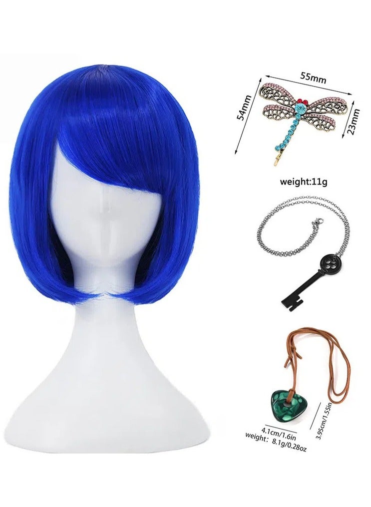 عام شعر ويليد كورالين بالشعر الجانبي والاستيل الرفيعة القصيرة من الألياف المقاومة للحرارة الزرقاء هو خيار متين لللعب بزي الأزياء. - Image 2