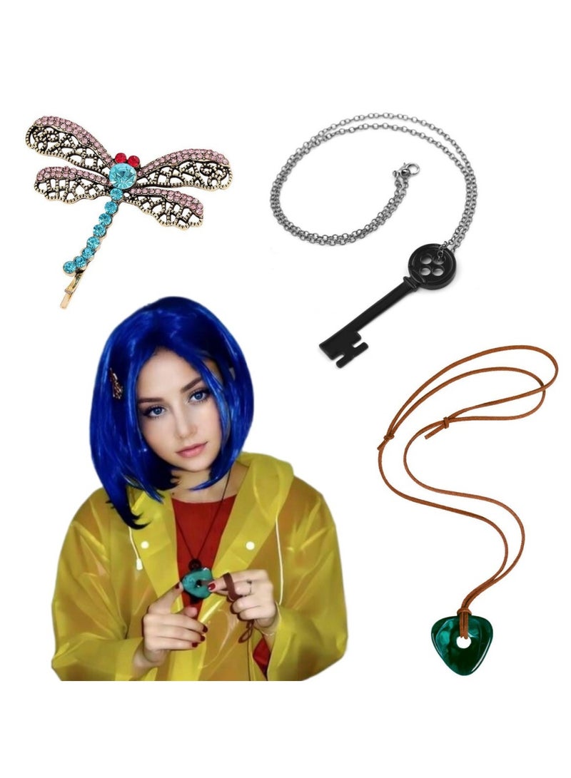 عام شعر ويليد كورالين بالشعر الجانبي والاستيل الرفيعة القصيرة من الألياف المقاومة للحرارة الزرقاء هو خيار متين لللعب بزي الأزياء. - Image 1