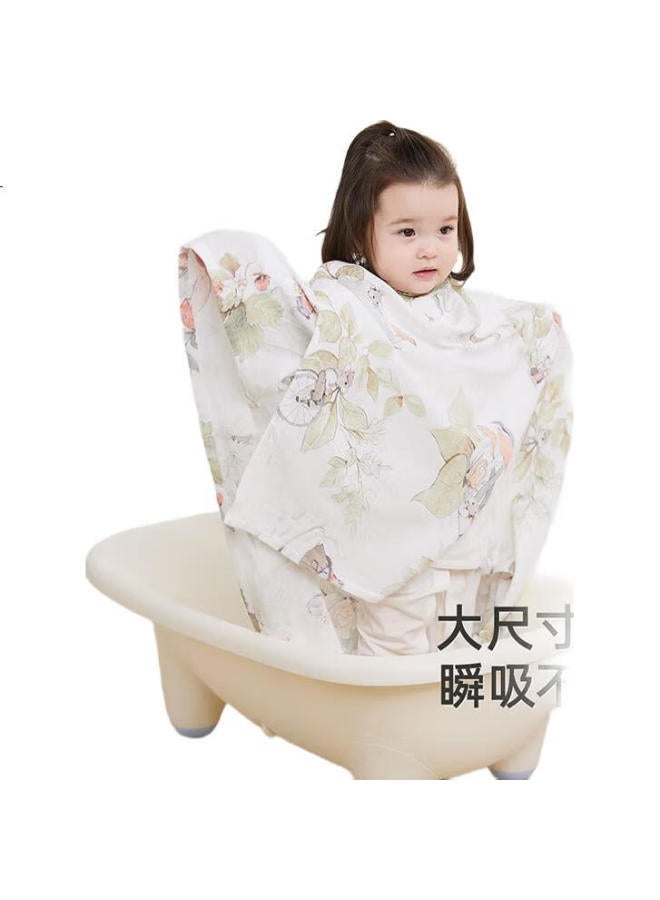 Yeehoo Baby Bath Towel, Bamboo Cotton Antibacterial Moisture-Absorbing Bath Towel, Large Size, Grass Fairy 115*115Cm - Image 3