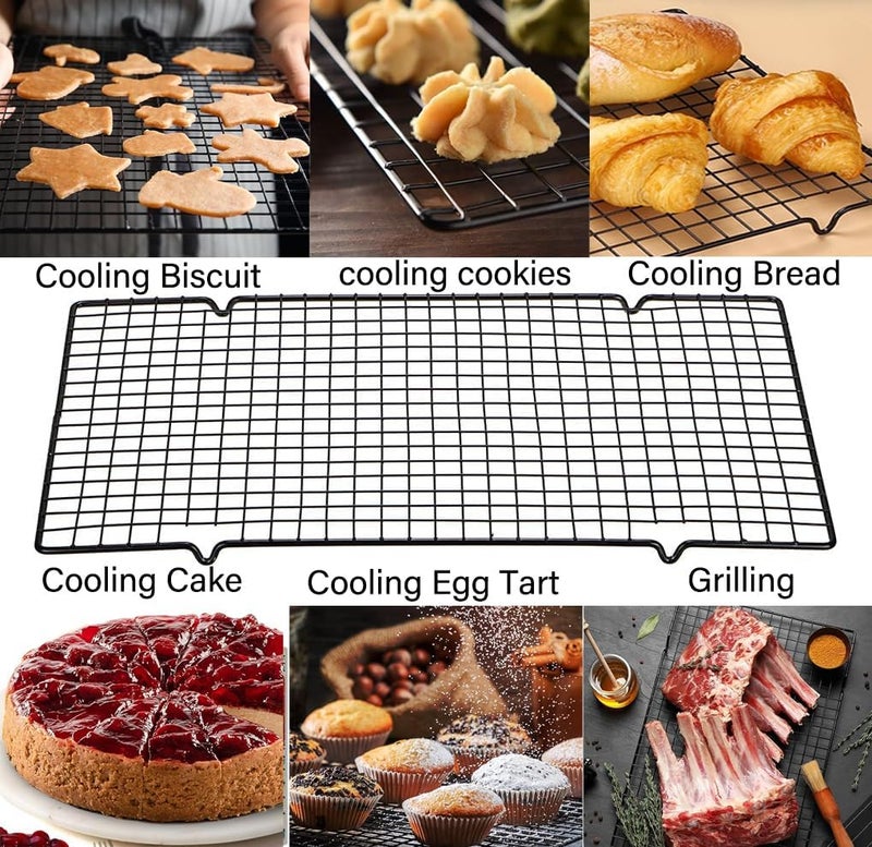 2-Pack Cooling Rack for Baking,16x10 Inches Baking Rack,Steel Wire Baking Oven Roasting Cooking Grilling Cooling Rack,Heavy Duty Thick Wire Cookie Rack for Cooking - Image 5